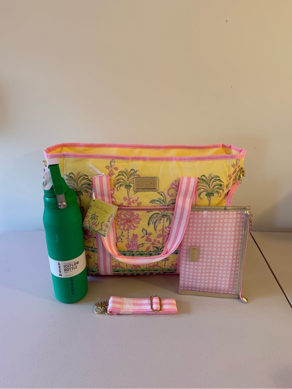 Lilly Pulitzer Cooler Bag w/ Mesh Pouch + Stanley Aerolight Bottle - *BOTH NWT*